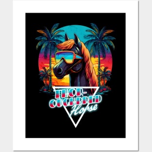 Retro Wave Thoroughbred Miami Horse Posters and Art